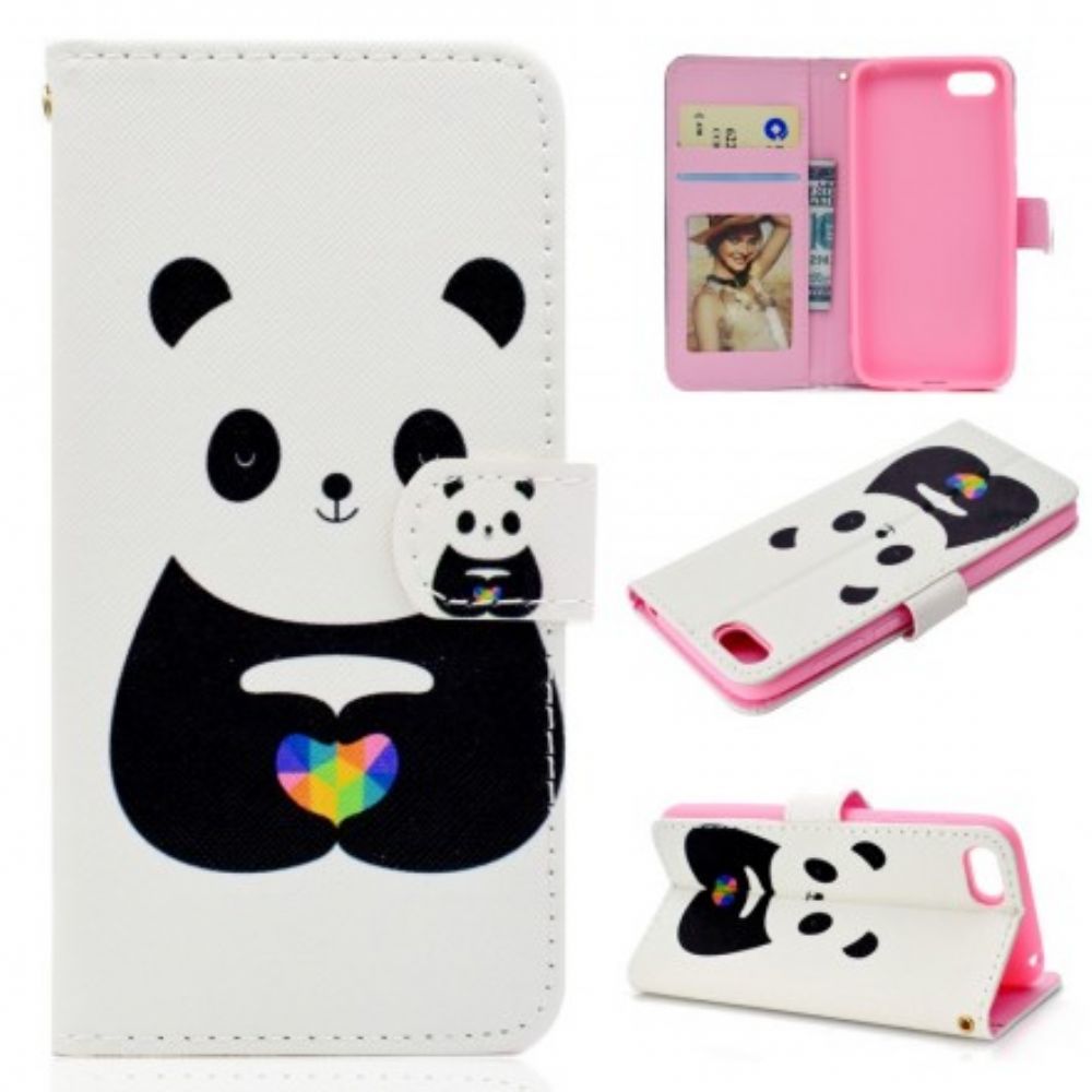 Flip Case voor Huawei Y5 2018 Panda Liefde