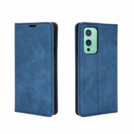 Bescherming Hoesje voor OnePlus 9 Folio-hoesje Zijdezacht Leereffect