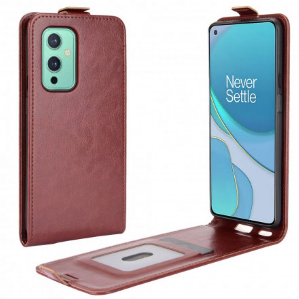 Folio-hoesje voor OnePlus 9 Flip Case Verticaal Leereffect Met Flap