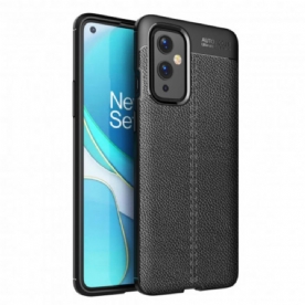 Hoesje voor OnePlus 9 Dubbele Lijn Litchi Leder Effect