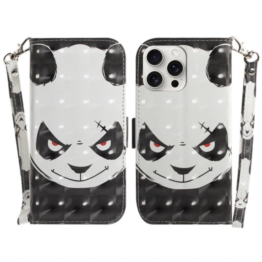 Bescherming Hoesje iPhone 16 Pro Boze Panda Met Riem