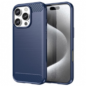 Case Hoesje iPhone 16 Pro Telefoonhoesje Geborstelde Koolstofvezel