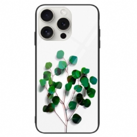 Cover Hoesje iPhone 16 Pro Telefoonhoesje Groene Bladeren Gehard Glas