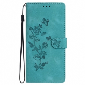 Folio-hoesje iPhone 16 Pro Telefoonhoesje Bloemenmotiefprint