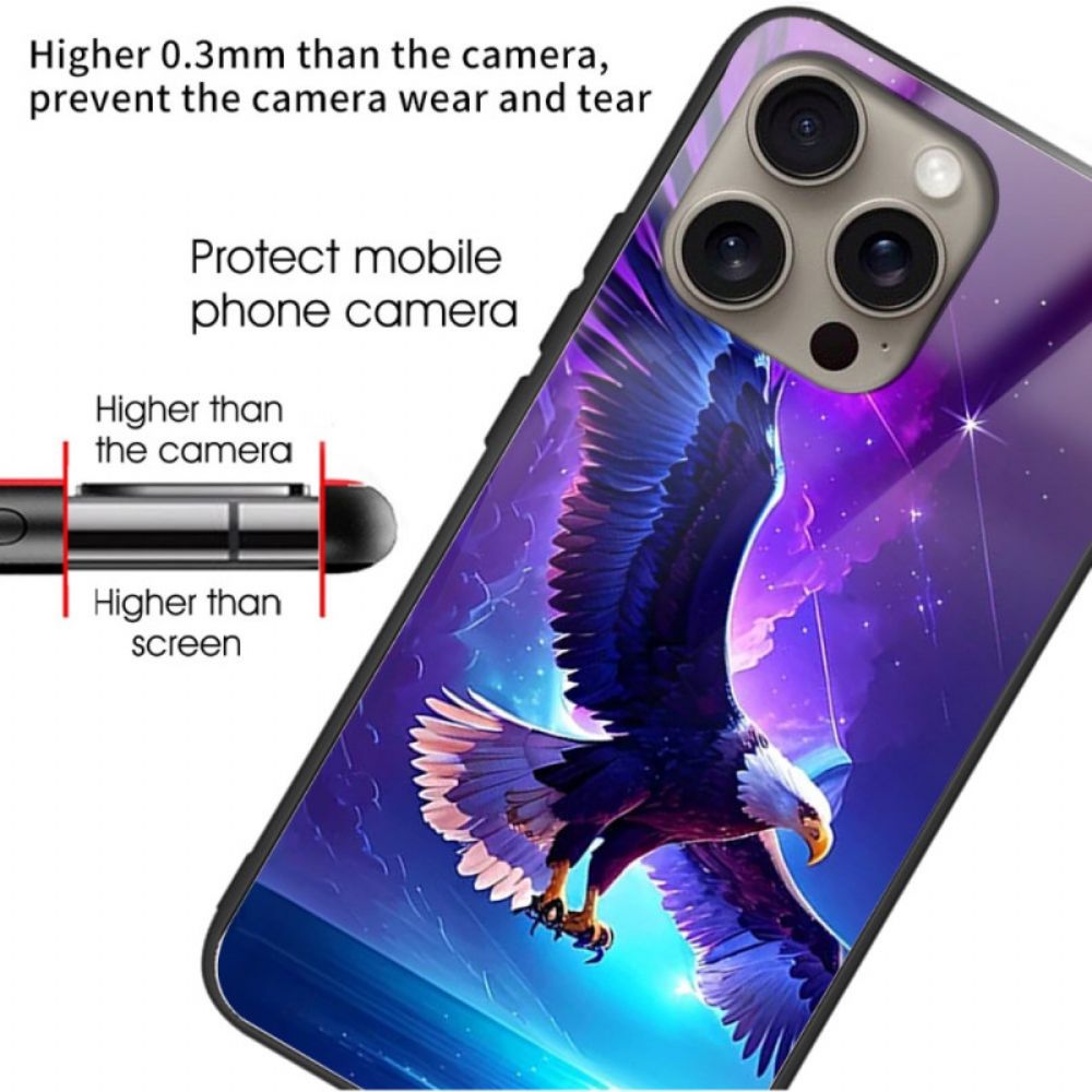 Hoesje iPhone 16 Pro Flying Eagle Gehard Glas Bescherming Hoesje