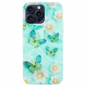 Hoesje iPhone 16 Pro Groene Vlinders