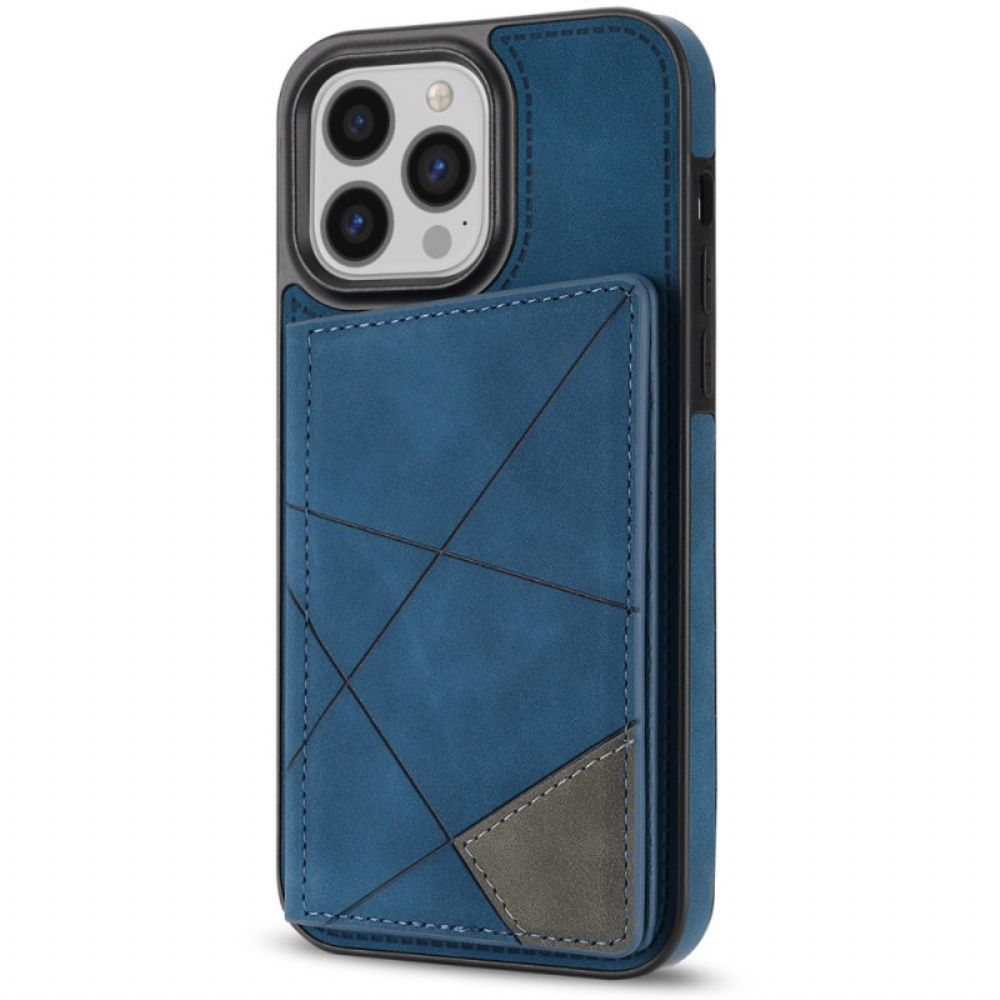 Hoesje iPhone 16 Pro Kaarthouder Met Geometrisch Patroon