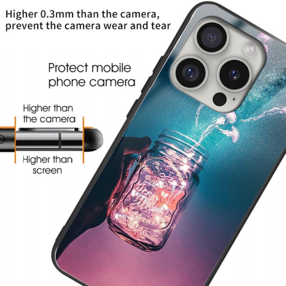 Hoesje iPhone 16 Pro Kwallen Van Gehard Glas In Een Fles