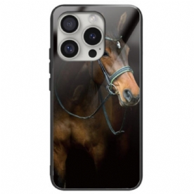 Hoesje iPhone 16 Pro Paard Gehard Glas Bescherming Hoesje