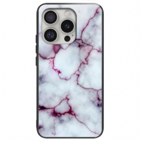 Hoesje iPhone 16 Pro Paars Marmer Gehard Glas