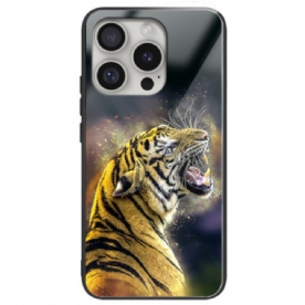 Hoesje iPhone 16 Pro Roaring Tiger Gehard Glas Bescherming Hoesje