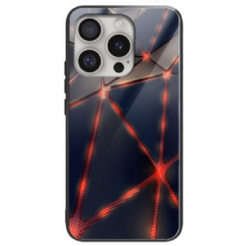 Hoesje Voor iPhone 16 Pro Gehard Glas Rode Lijnen