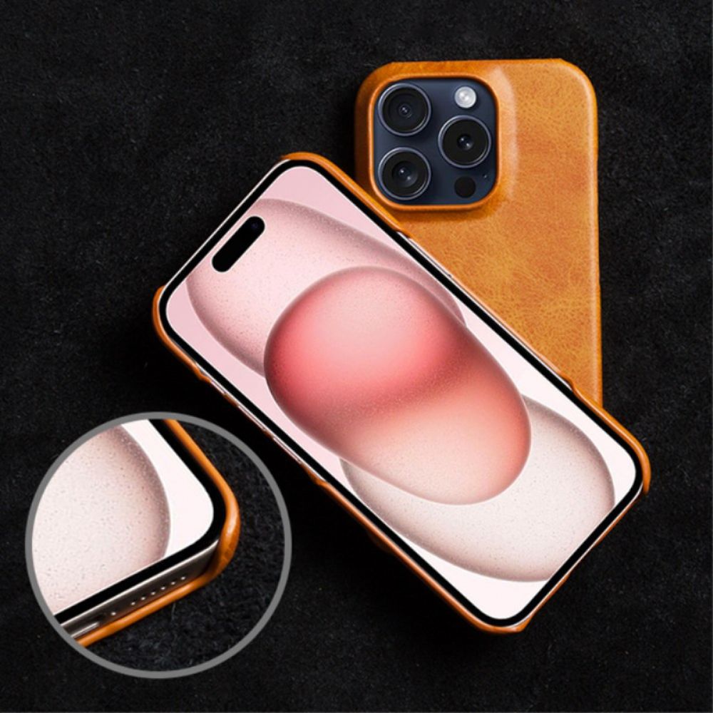 Hoesje Voor iPhone 16 Pro Ledereffect