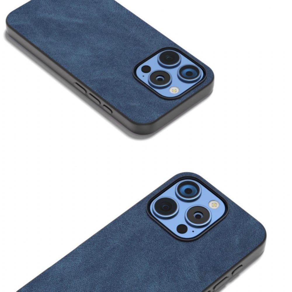 Hoesje Voor iPhone 16 Pro Retro Lederen Stijl