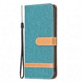 Leren Hoesje iPhone 16 Pro Bandstof Bescherming Hoesje