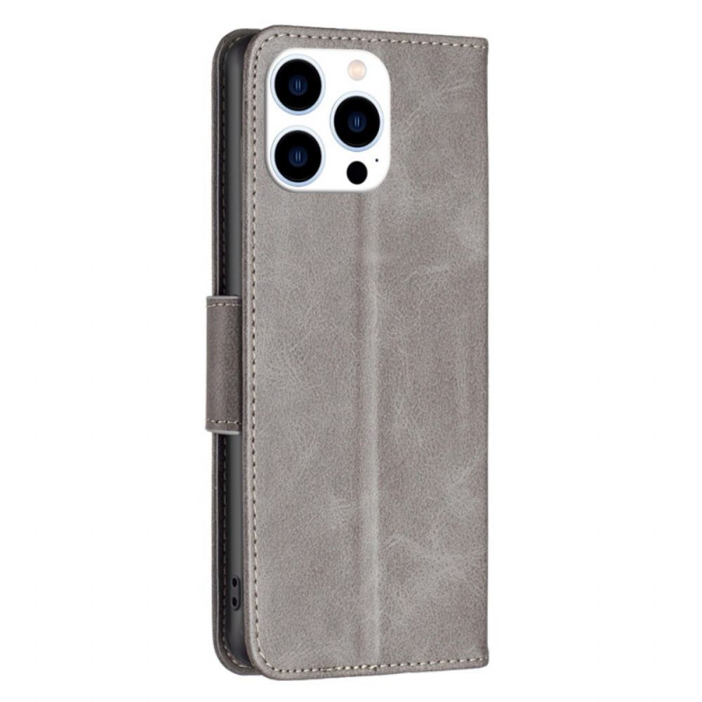 Leren Hoesje iPhone 16 Pro Glad Leereffect Met Riem