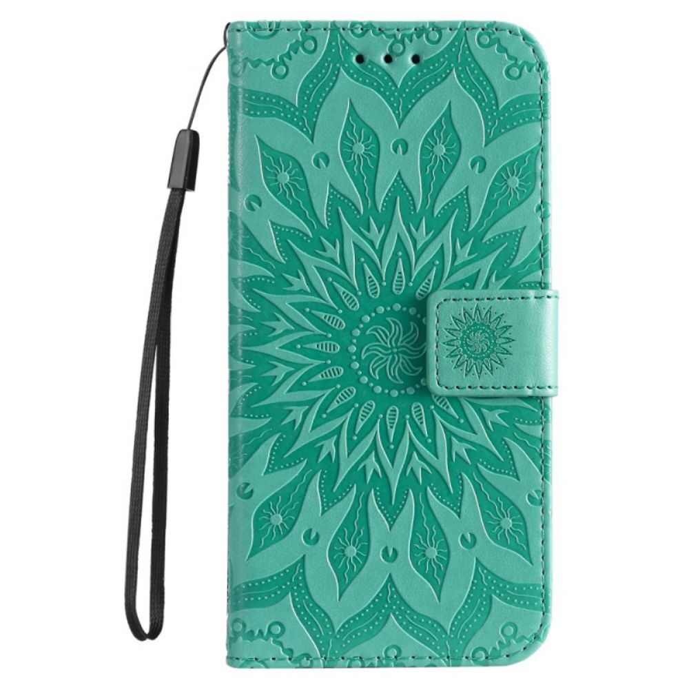 Leren Hoesje iPhone 16 Pro Mandala Met Koord