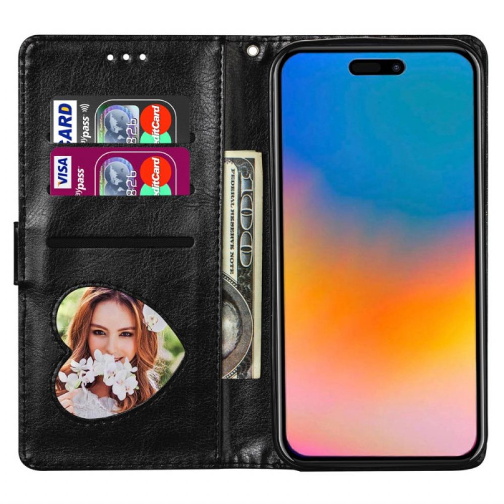 Leren Hoesje iPhone 16 Pro Zak Met Ritssluiting Met Pailletten