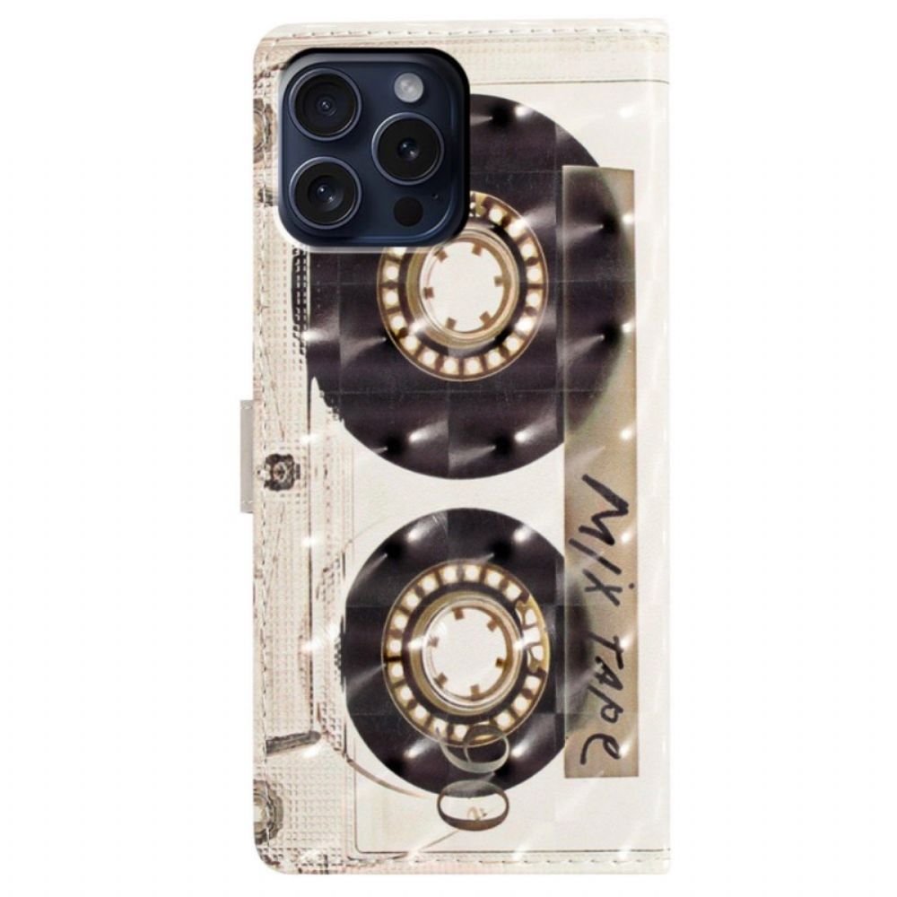 Leren Hoesje Voor iPhone 16 Pro Lanyardcassette