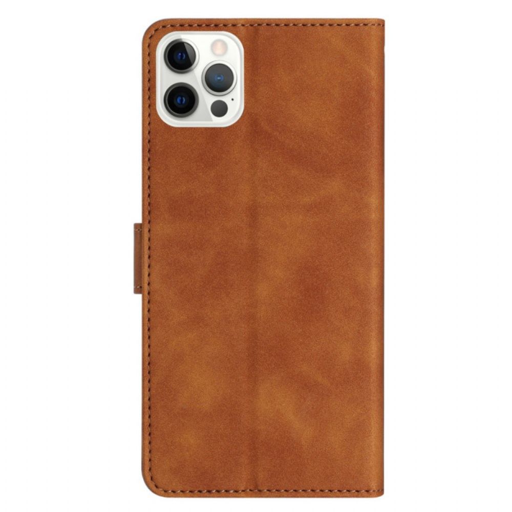 Leren Hoesje Voor iPhone 16 Pro Vlinderfries