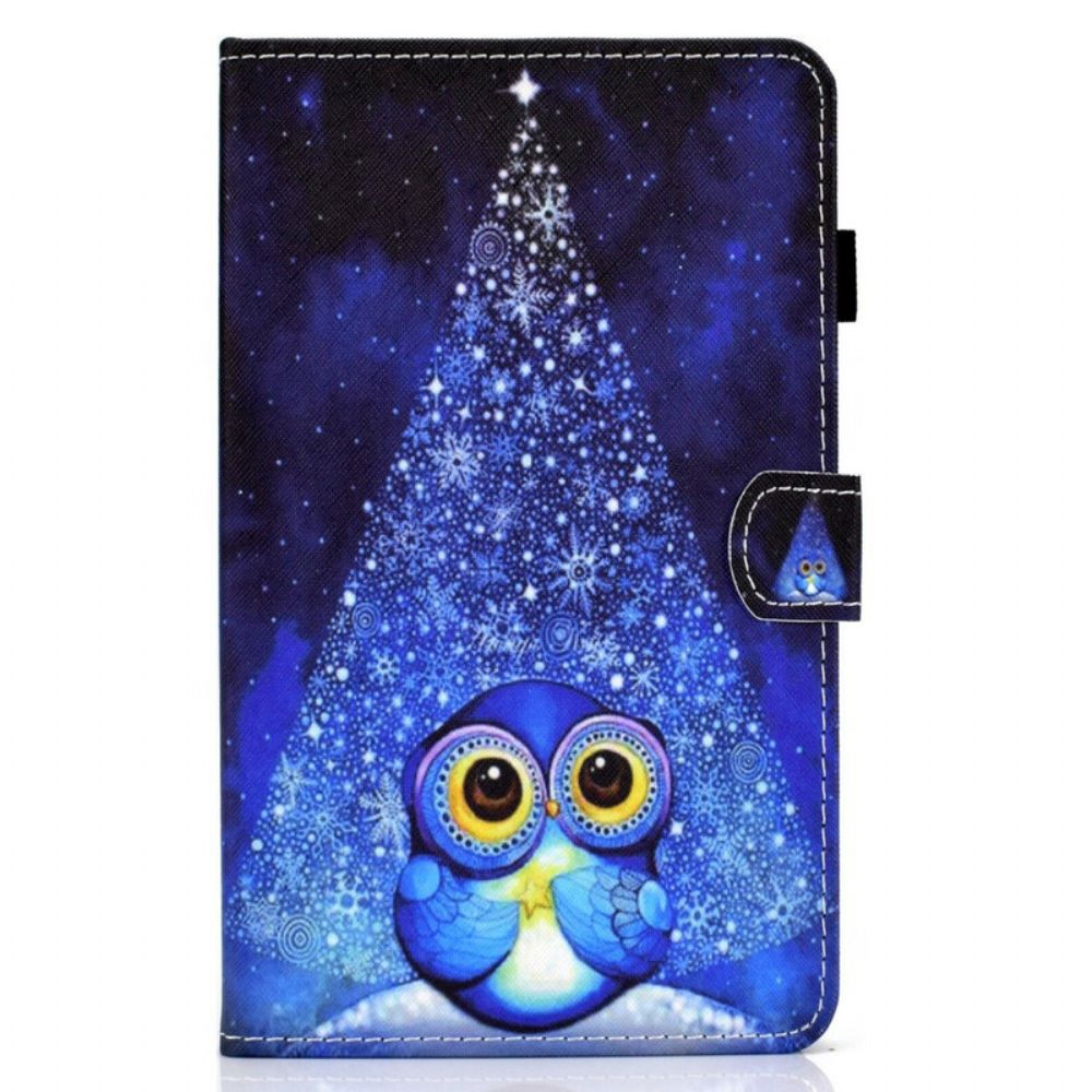 Leren Hoesje voor Huawei MatePad T 8 Blauwe Uil