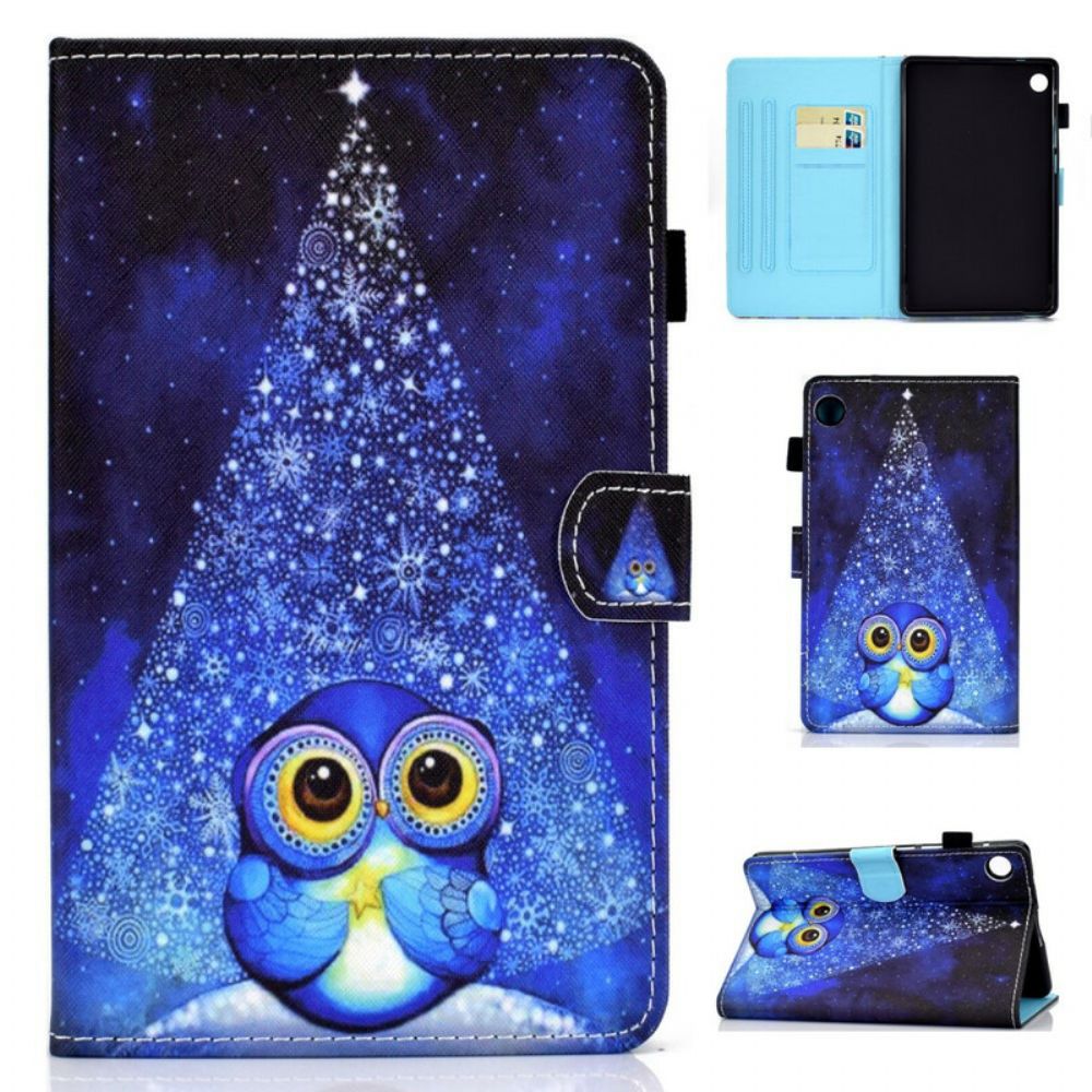 Leren Hoesje voor Huawei MatePad T 8 Blauwe Uil