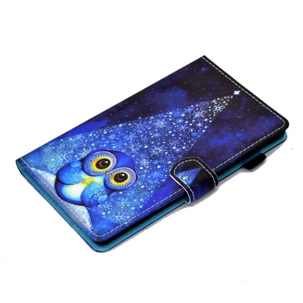 Leren Hoesje voor Huawei MatePad T 8 Blauwe Uil