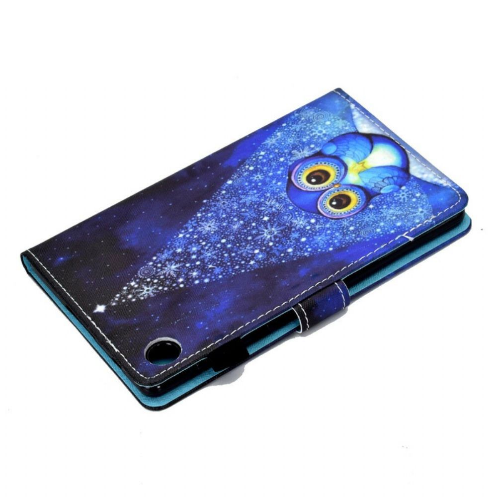 Leren Hoesje voor Huawei MatePad T 8 Blauwe Uil