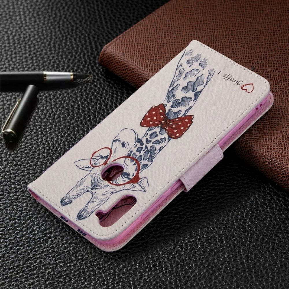 Flip Case voor Samsung Galaxy M11 Nerdy Giraf