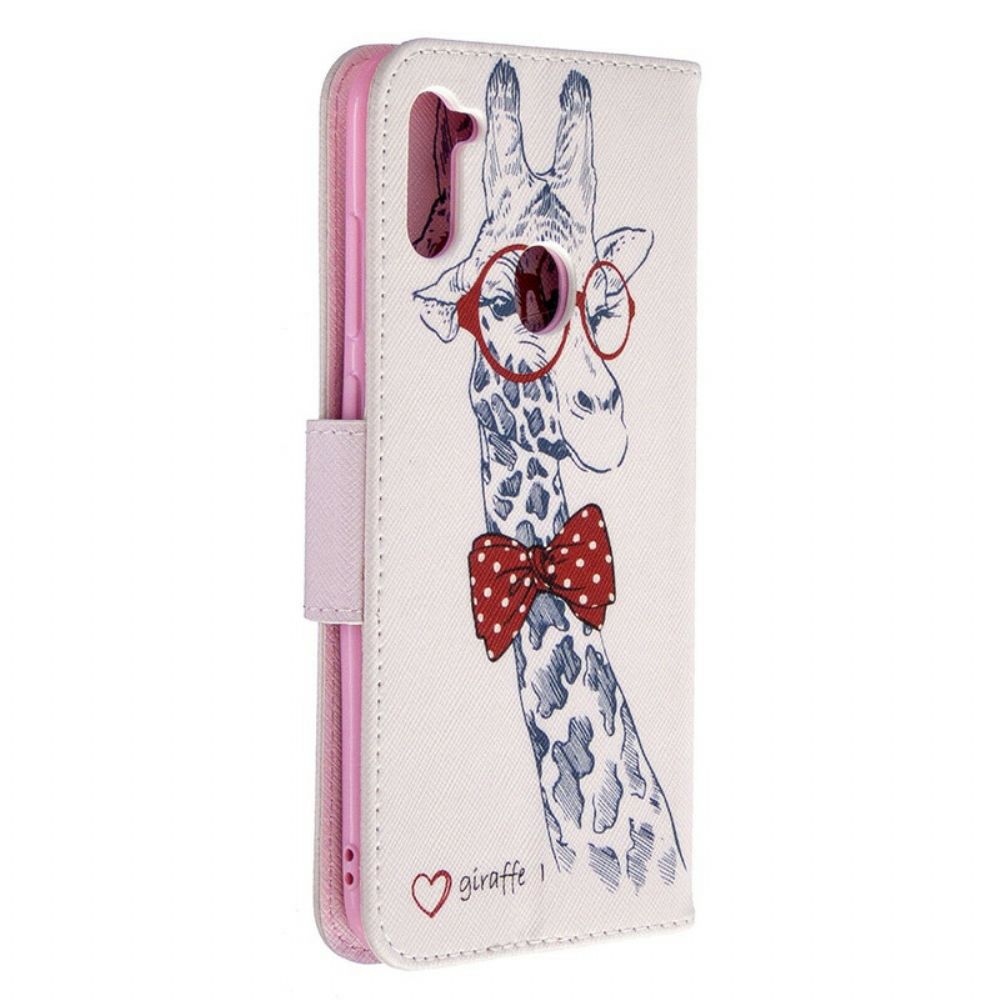 Flip Case voor Samsung Galaxy M11 Nerdy Giraf