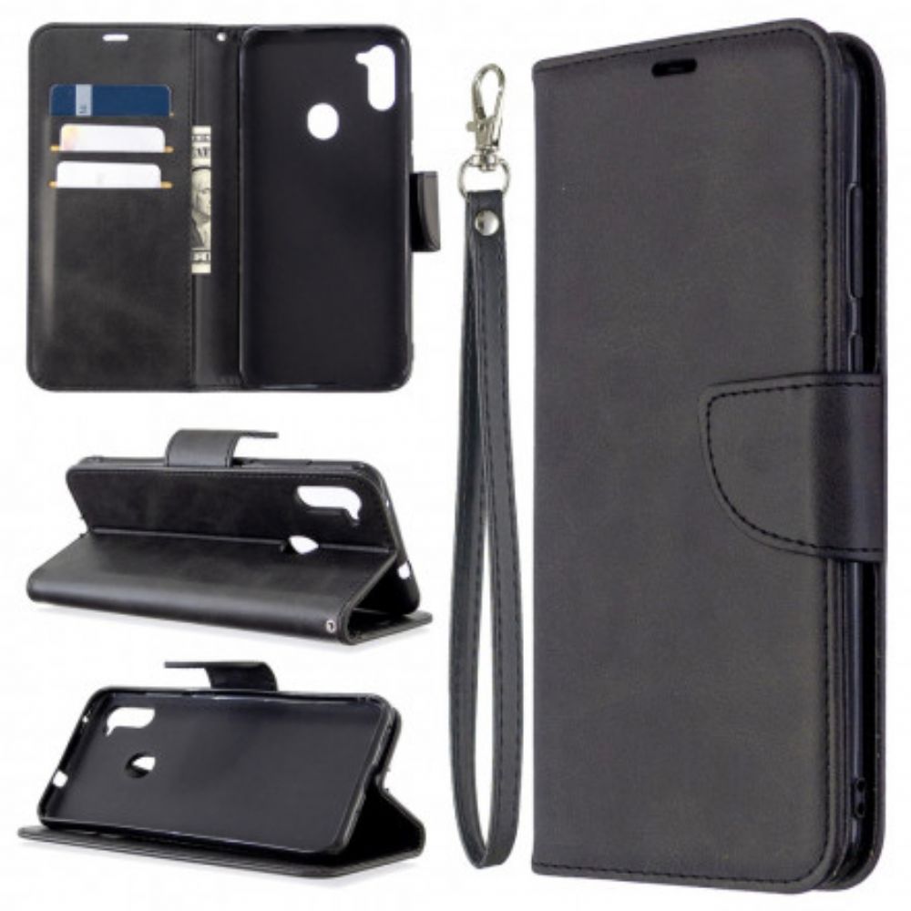 Folio-hoesje voor Samsung Galaxy M11 Flip Case Gladde Schuine Klep