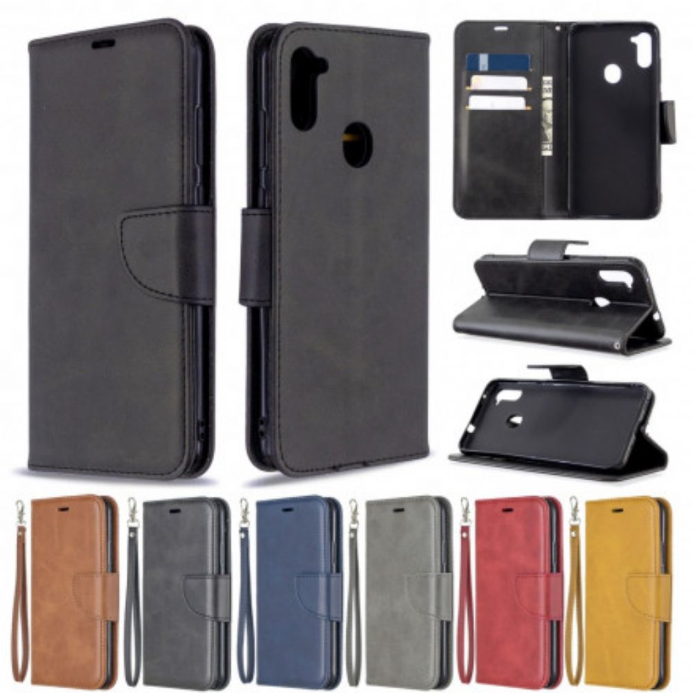 Folio-hoesje voor Samsung Galaxy M11 Flip Case Gladde Schuine Klep