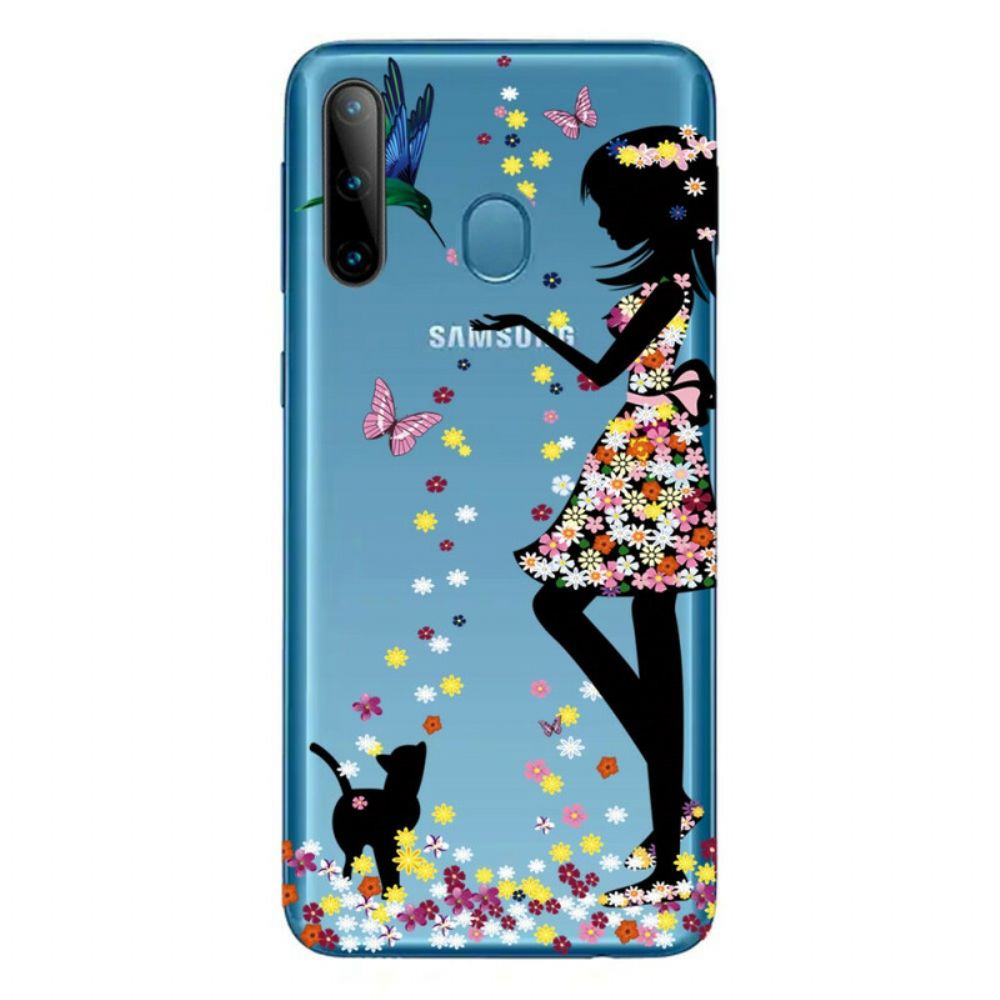 Hoesje voor Samsung Galaxy M11 Bloemenmeisje