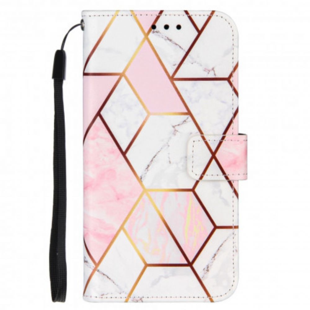 Leren Hoesje voor Samsung Galaxy M11 Geometrisch Marmer