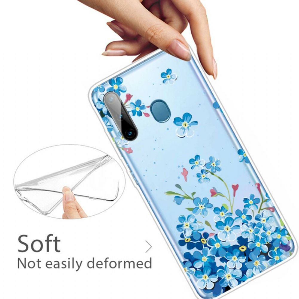 Telefoonhoesje voor Samsung Galaxy M11 Blauwe Bloemen