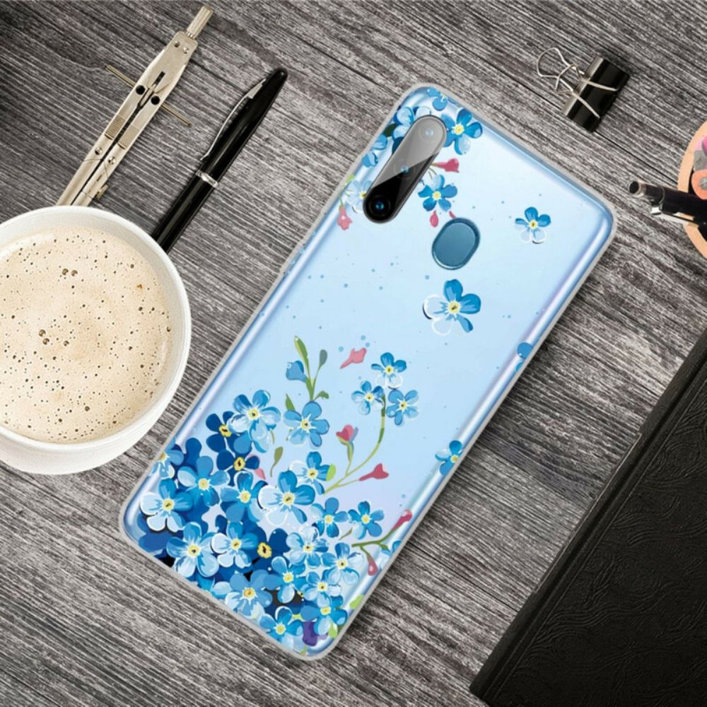 Telefoonhoesje voor Samsung Galaxy M11 Blauwe Bloemen