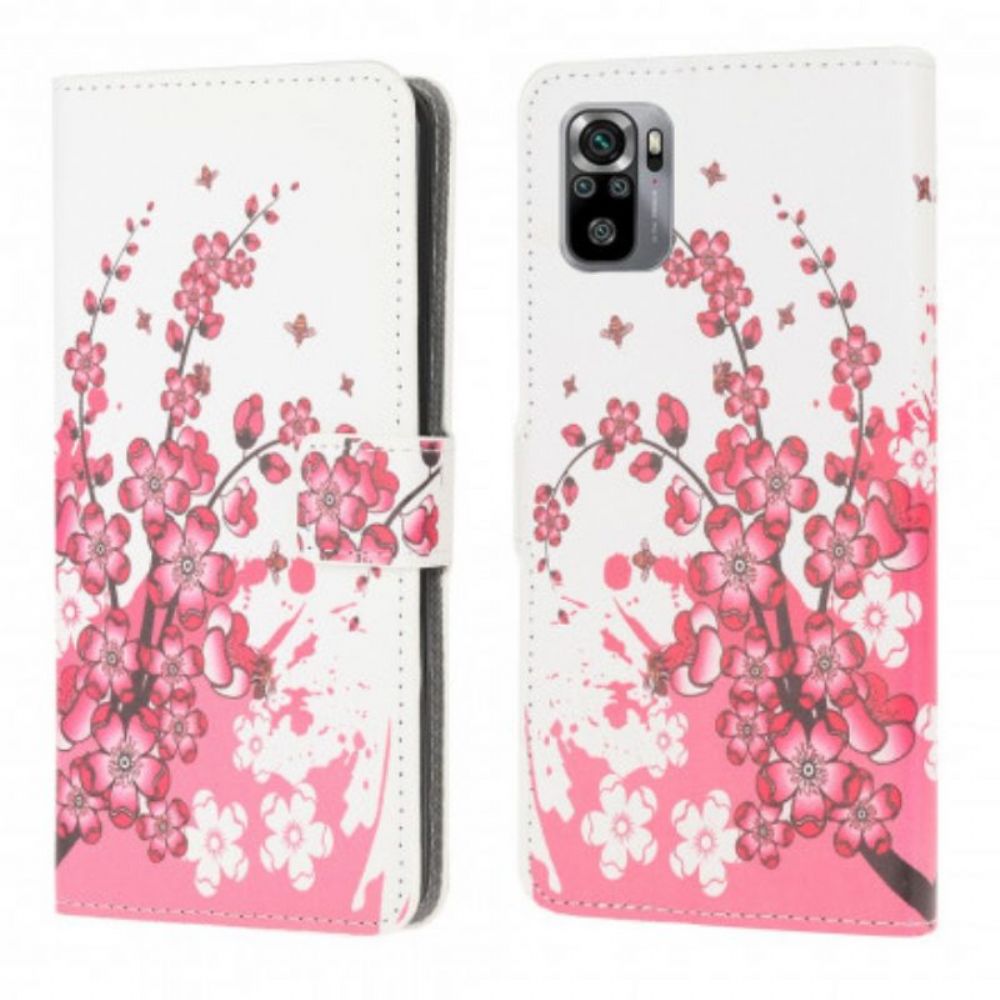 Flip Case voor Poco M5s Tropische Bloemen