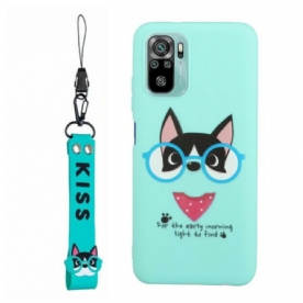 Hoesje voor Poco M5s Hond Met Lanyard Kiss