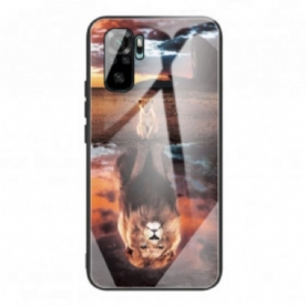 Telefoonhoesje voor Poco M5s Lion Cub's Dream Gehard Glas