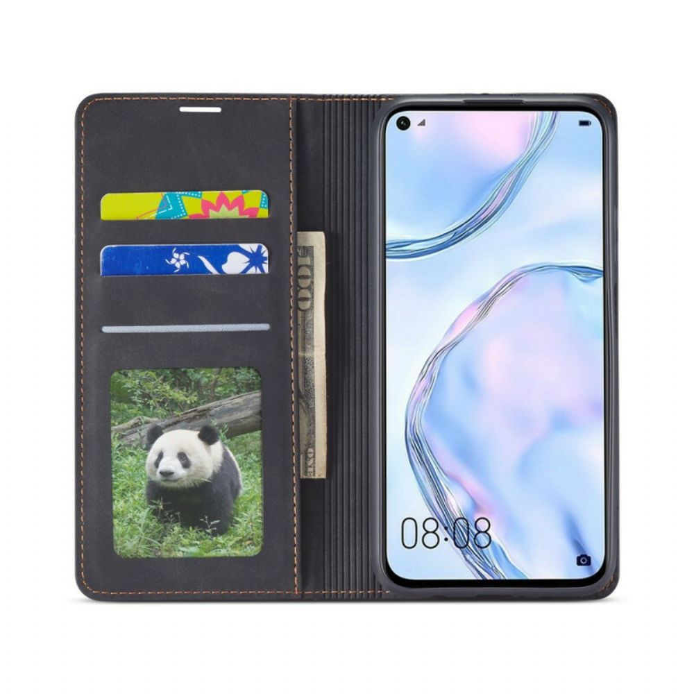 Bescherming Hoesje voor Huawei P40 Lite Folio-hoesje Lederen Effect Voorwenw