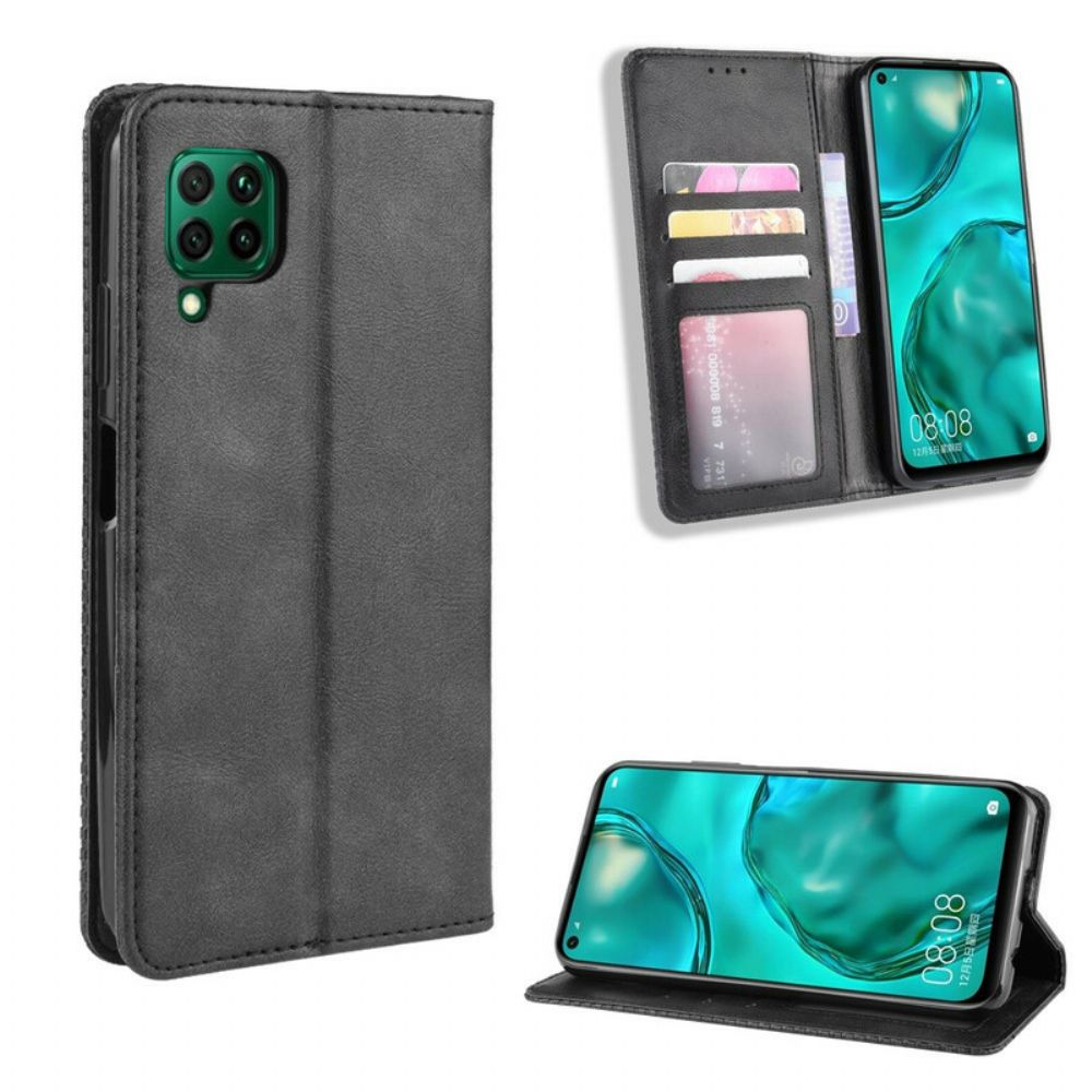 Bescherming Hoesje voor Huawei P40 Lite Folio-hoesje Vintage Gestileerd Leereffect