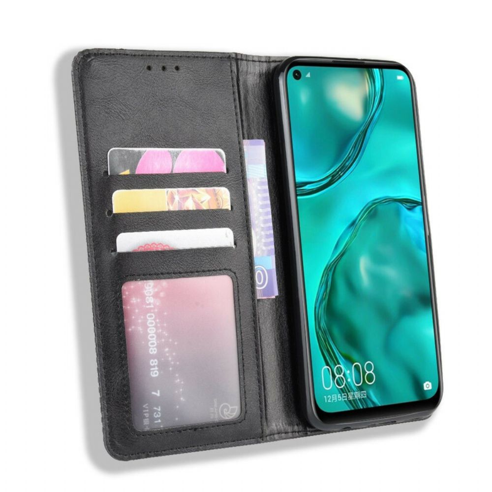 Bescherming Hoesje voor Huawei P40 Lite Folio-hoesje Vintage Gestileerd Leereffect