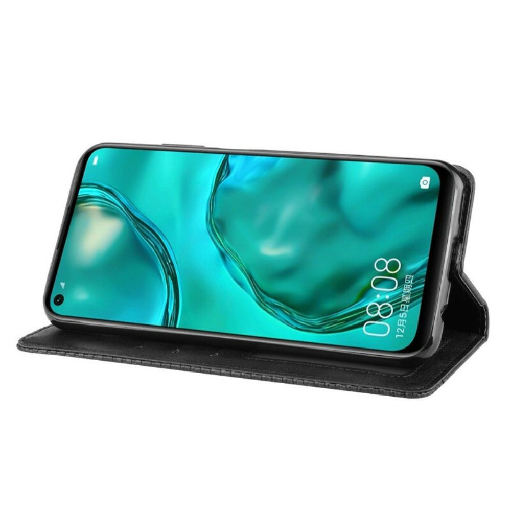 Bescherming Hoesje voor Huawei P40 Lite Folio-hoesje Vintage Gestileerd Leereffect