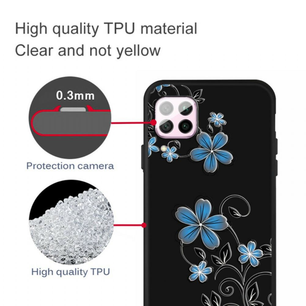 Hoesje voor Huawei P40 Lite Blauwe Bloemen