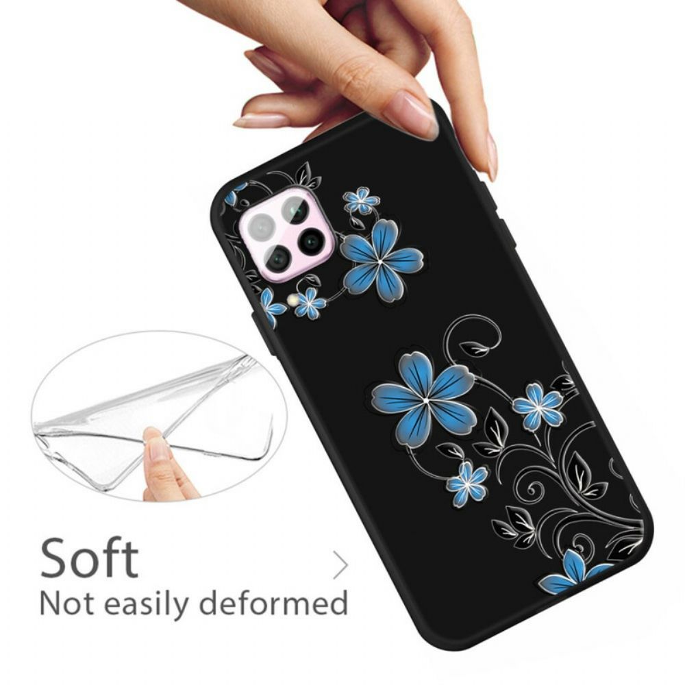 Hoesje voor Huawei P40 Lite Blauwe Bloemen