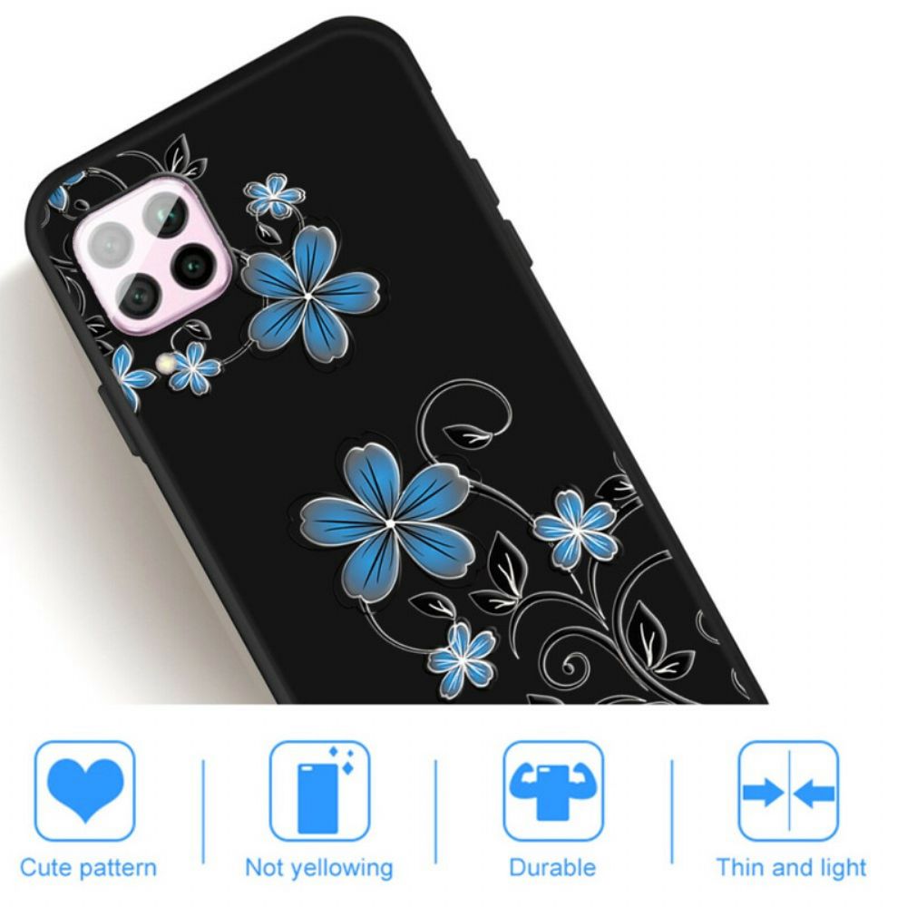 Hoesje voor Huawei P40 Lite Blauwe Bloemen