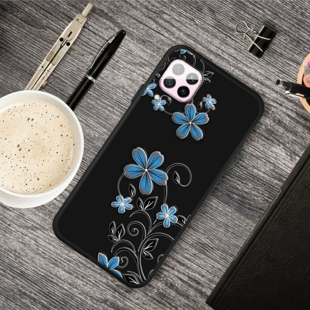 Hoesje voor Huawei P40 Lite Blauwe Bloemen