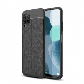 Hoesje voor Huawei P40 Lite Dubbele Lijn Litchi Leder Effect