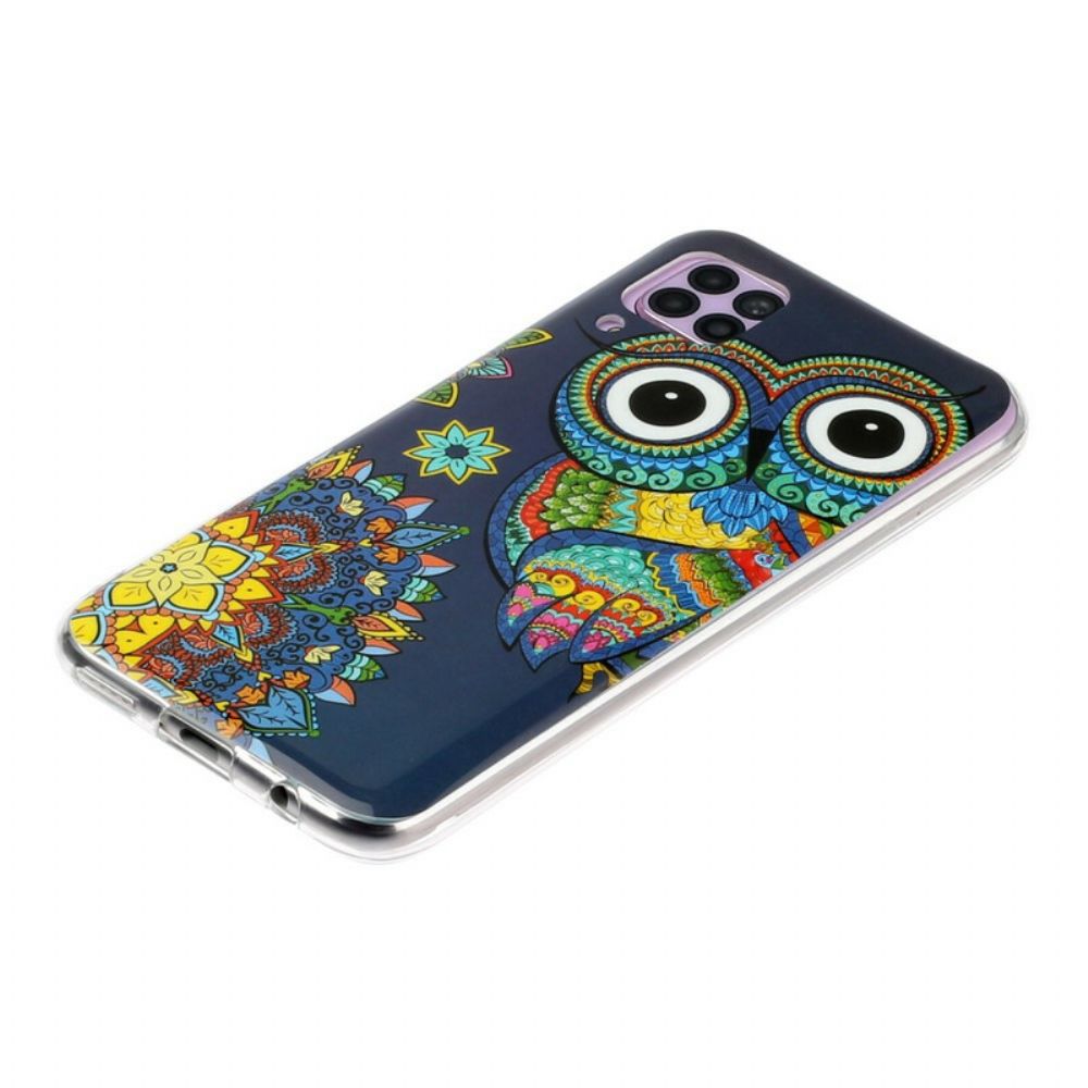 Hoesje voor Huawei P40 Lite Fluorescerende Mandala Uil