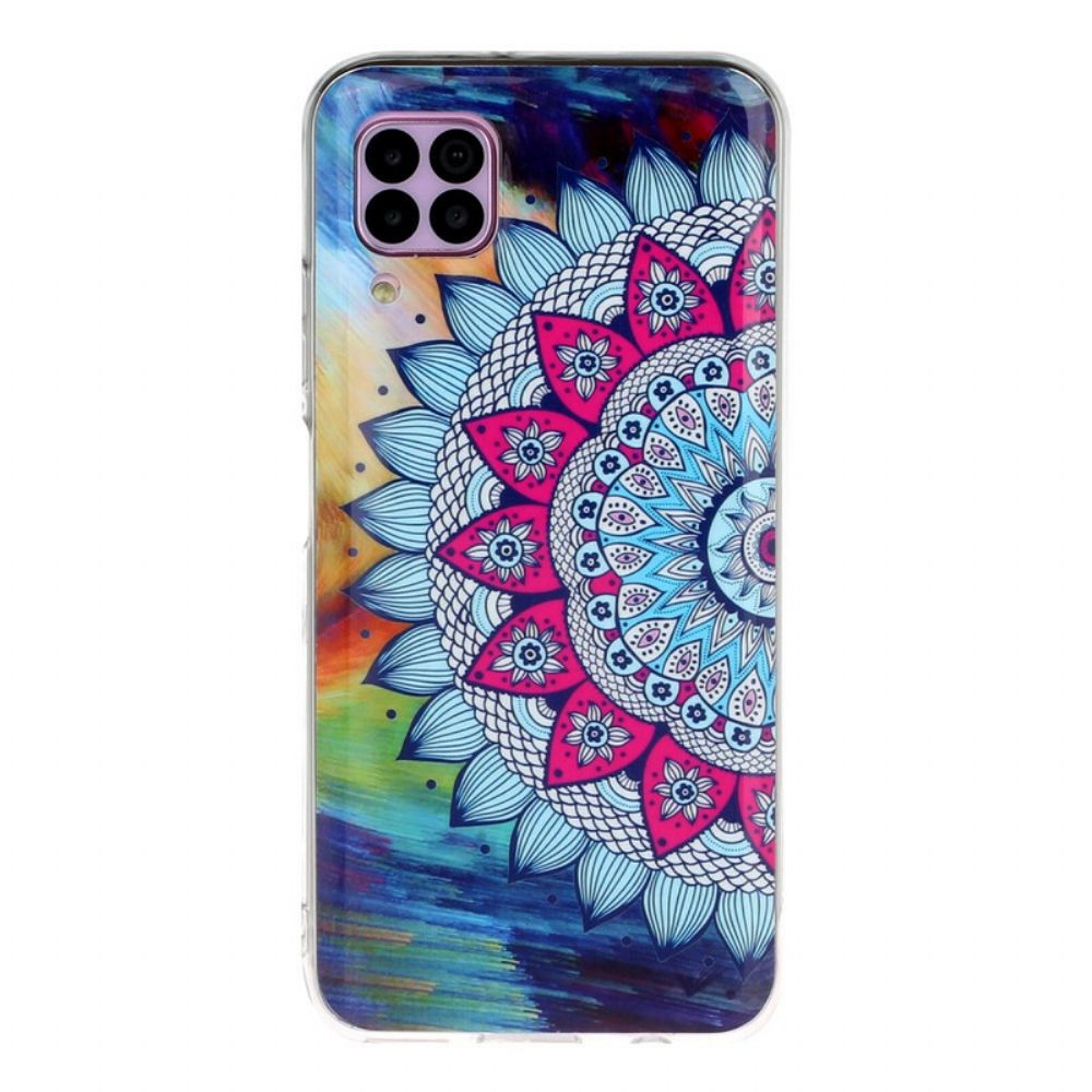 Hoesje voor Huawei P40 Lite Fluorescerende Mandala Uil